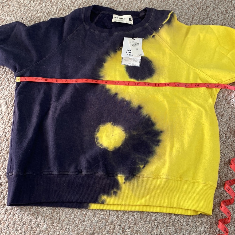 Anthropologie Navy & Yellow Yin Yang Tie-Dye Sweatshirt - Picture 8 of 9